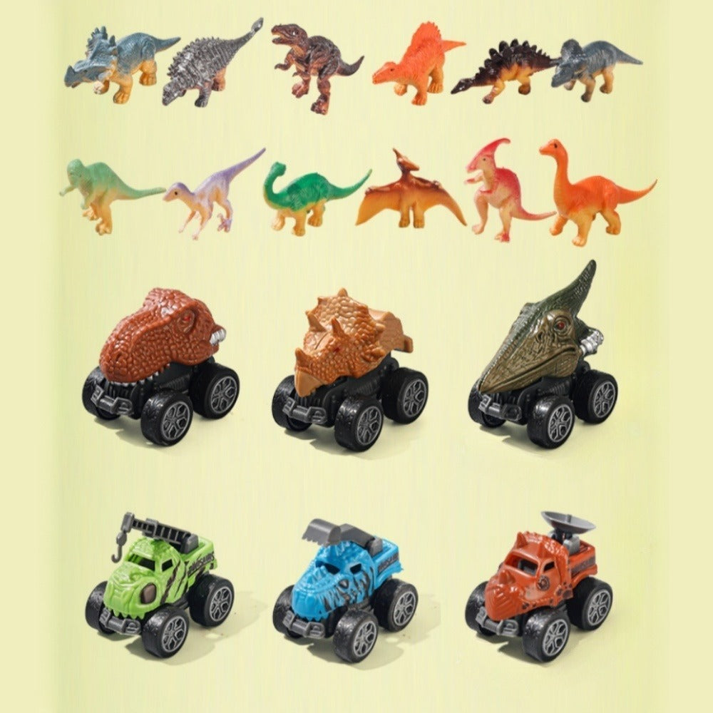 T-Rex Dinosaur Car Playset for Kids – Large Dino Truck with Mini Dinosaur Cars Figures & Accessories, Boys Dino Vehicle Toy Birthday Gift Ages 3 4 5 6