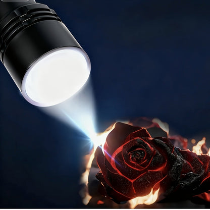 Survival Flashlight with Fire Starter Fresnel Lens 26650 Lithium Battery High Lumen for Wilderness Camping Hunting Fishing Emergency