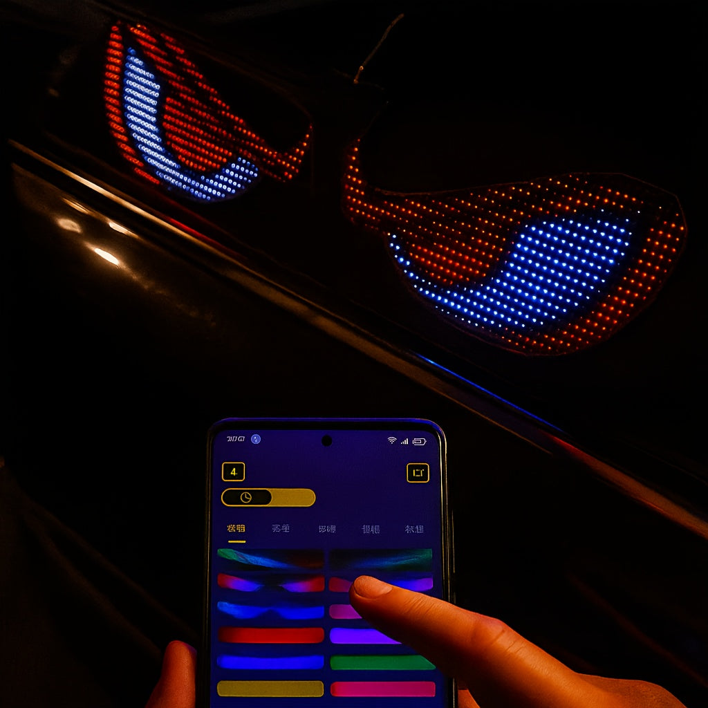LED Scrolling Party Sign With Car Charger, APP Programmable Animated Text Light Panel, USB Powered Smart LED Display Board With USB Adapter For Christmas, New Year, Birthday, Bar & Car Decorations