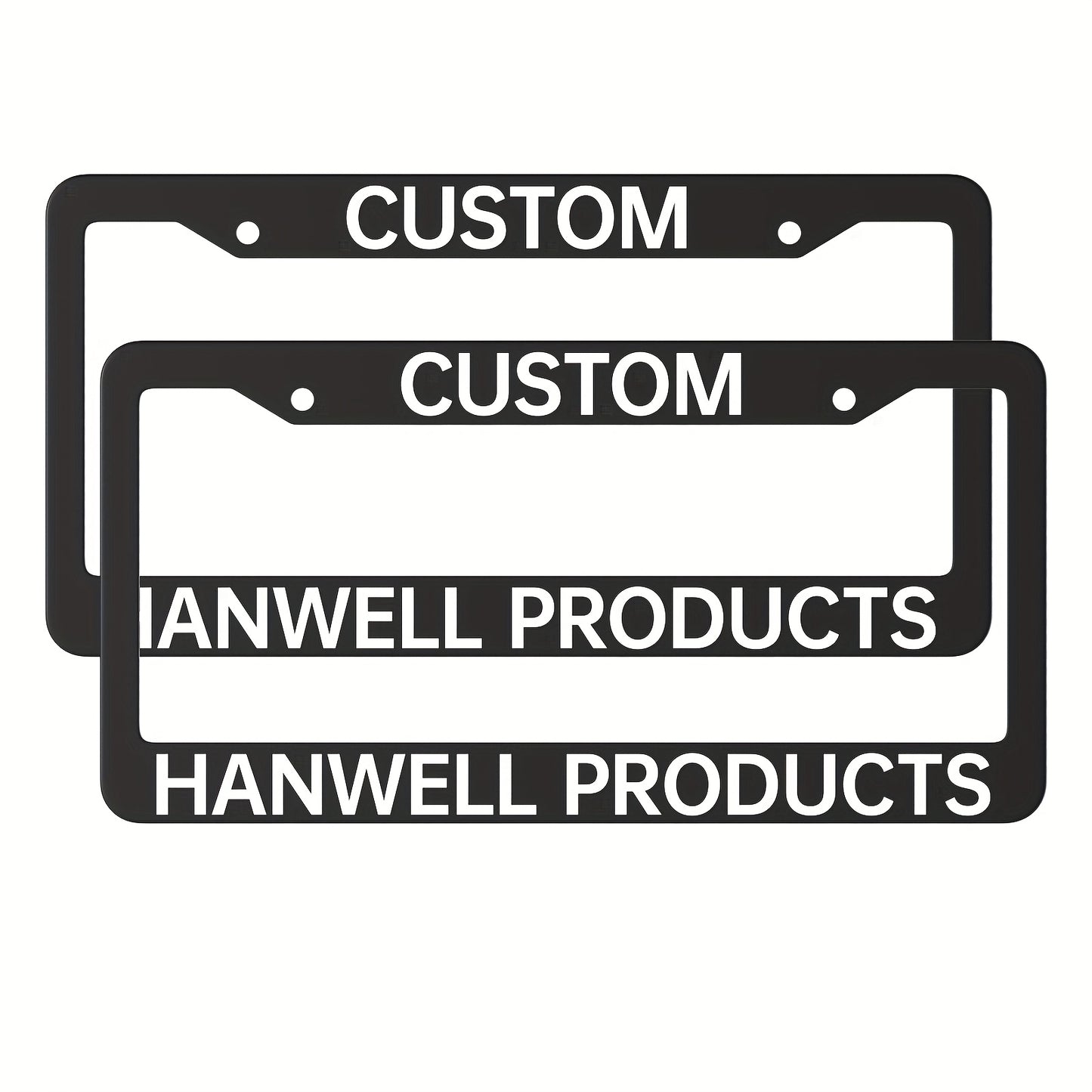 Custom License Plate Frame – 6 Font Styles, Heavy-Duty Weather-Resistant Car Tag Holder, Personalized Front & Rear License Plate Border Cover