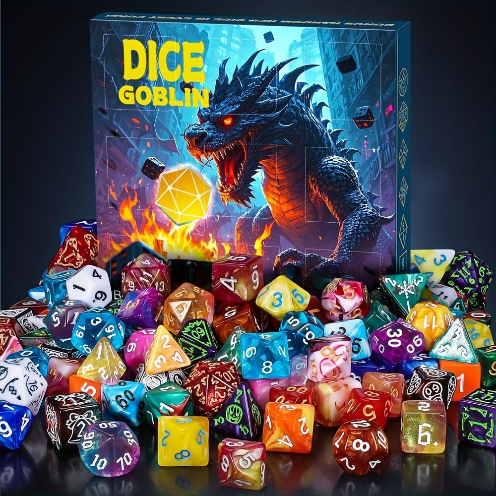 Mystery Box DnD Dice Set 72pcs Blind Box 9 Sets Random Polyhedral Dice with Pouches – D4 D6 D8 D10 D12 D20 Surprise Gift for D&D RPG Tabletop Gamers