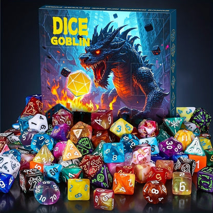 Mystery Box DnD Dice Set 72pcs Blind Box 9 Sets Random Polyhedral Dice with Pouches – D4 D6 D8 D10 D12 D20 Surprise Gift for D&D RPG Tabletop Gamers