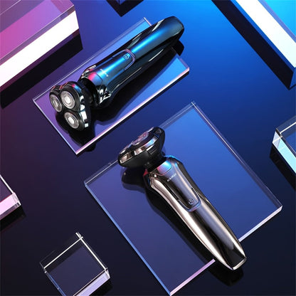 Electric Shaver for Men 4D Floating Triple Blade Waterproof — Wet Dry Razor with LED Battery Display & Type-C Fast Charging, High-End Close Shave Grooming Gift for Dad Husband