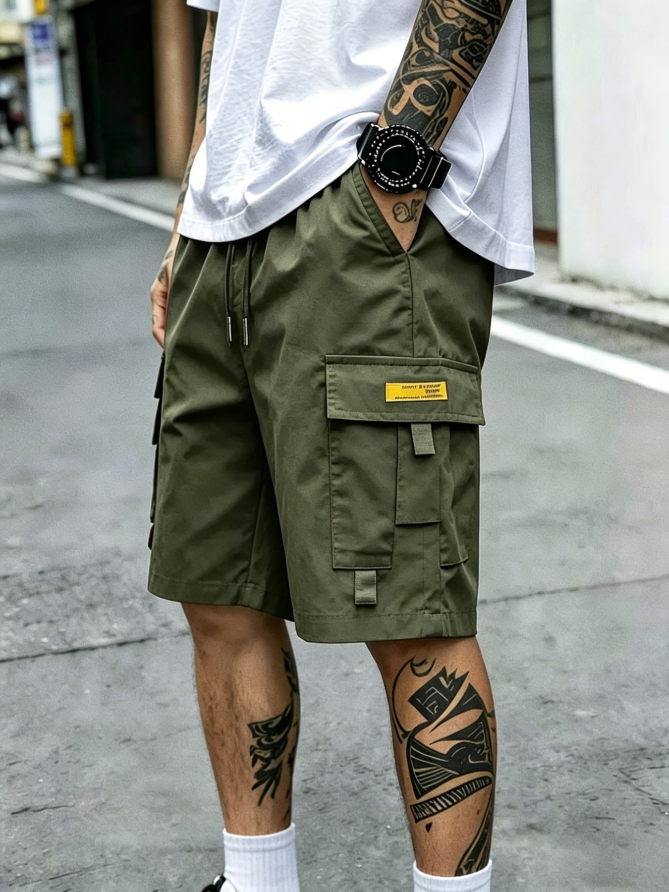 Men's Cargo Shorts - Drawstring Waist With Pockets Travel Style 411557