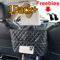 1/2pcs Large Capacity Car Seat Back Organizer - Durable PU Leather Storage Net Bag with Hanging Installation, Lightweight Car Interior Accessory