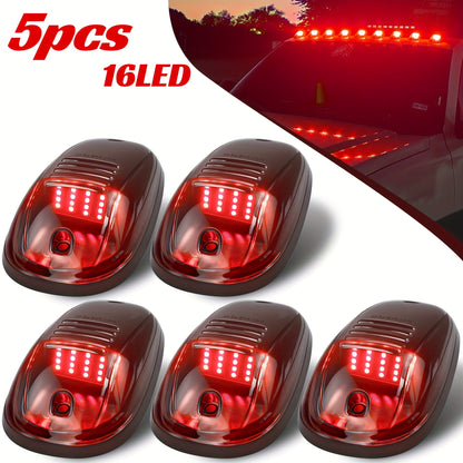 5pcs/Set 16/24 LED Roof Marker Light Bulbs, 12V Super Bright, Sturdy Construction, Easy Wiring Harness Replacement, Fits 2003-2018 1500 2500 3500 4500 5500 Pickup Trucks, Without Battery