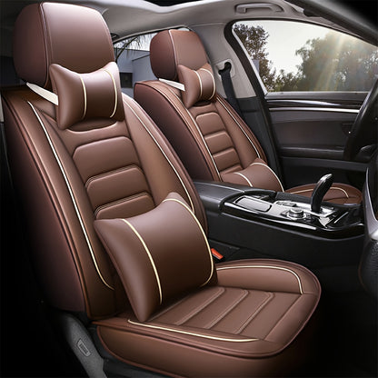 Faux Leather Car Seat Covers 5-Seat Full Set – Waterproof 360° Protection, Foam Padding, Universal Fit for SUV, Truck & Sedan (6 Colors)
