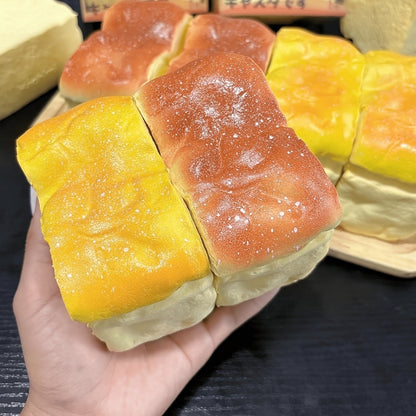Squishy Bread and Butter Squeeze Toy Set 2pcs – Slow Rising Custard Bread Squishies with Creamy Scent, Non-Toxic Stress Relief Desk Toy & Cute Anxiety Fidget Toy for Kids and Adults