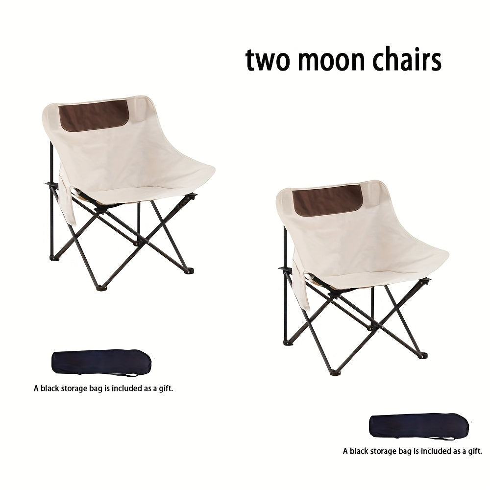 Moon Chair Folding Camping Chair Set 2/5 Pack with Storage Bag, Portable Outdoor Saucer Chair for Beach Fishing Picnic Barbecue Hiking
