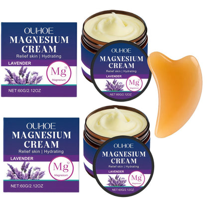 Magnesium Lavender Body Cream BOGO Buy One Get One Free - Plant Squalane Muscle Relief Massage Lotion Long-Lasting Hydration for Athletes Seniors Daily Moisturizer