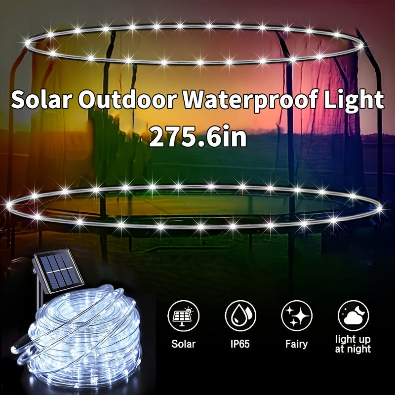 Solar Trampoline Lights for Kids – IP65 Waterproof LED Trampoline Accessories, 8 Dynamic Modes, Solar Powered Outdoor Light for 8-16ft Trampolines | Warm White, Multicoloured, White