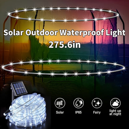 Solar Trampoline Lights for Kids – IP65 Waterproof LED Trampoline Accessories, 8 Dynamic Modes, Solar Powered Outdoor Light for 8-16ft Trampolines | Warm White, Multicoloured, White