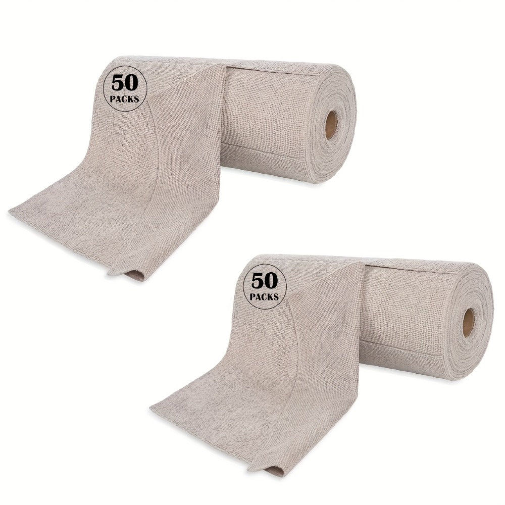 Microfiber Cleaning Cloths 100 Pack Reusable Washable Tear-Away Towel Roll 12x12 – Absorbent Rags & Dishcloths for Kitchen, Bathroom, House & Car Detailing