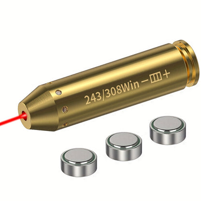 Red Laser Bore Sighter Multi-Caliber Firearms Calibration Tool 9mm 45ACP 308Win 223Rem 12GA 7.62 38SPL 44Mag Battery Included for Shooting Range