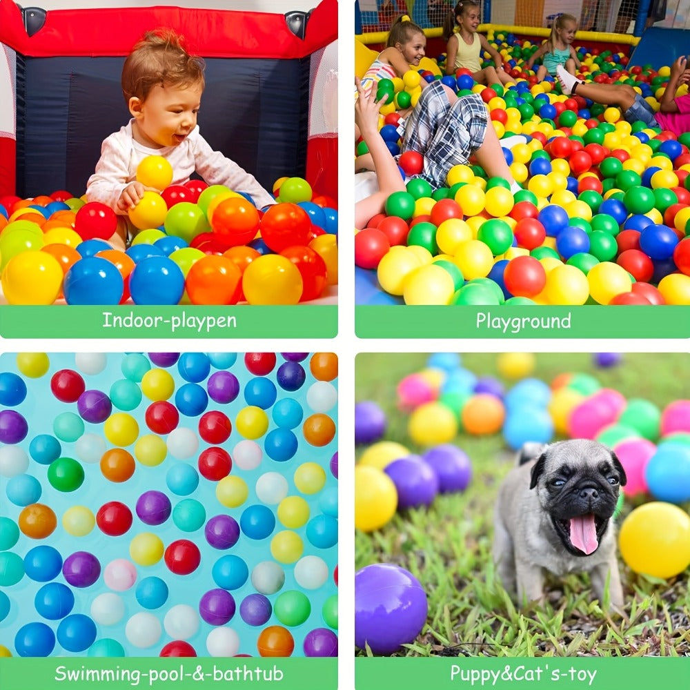 Colorful Plastic Ball Pit Balls for Kids – 100 or 200pcs Vibrant Mixed Color Balls for Ball Pools, Bounce Houses, Kids Pools & Game Houses | Perfect for Birthday Parties & Fun Gatherings
