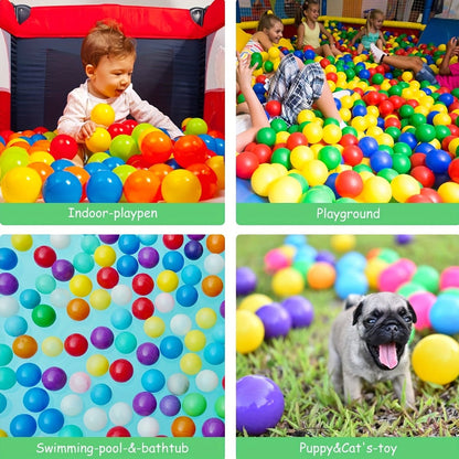 Colorful Plastic Ball Pit Balls for Kids – 100 or 200pcs Vibrant Mixed Color Balls for Ball Pools, Bounce Houses, Kids Pools & Game Houses | Perfect for Birthday Parties & Fun Gatherings