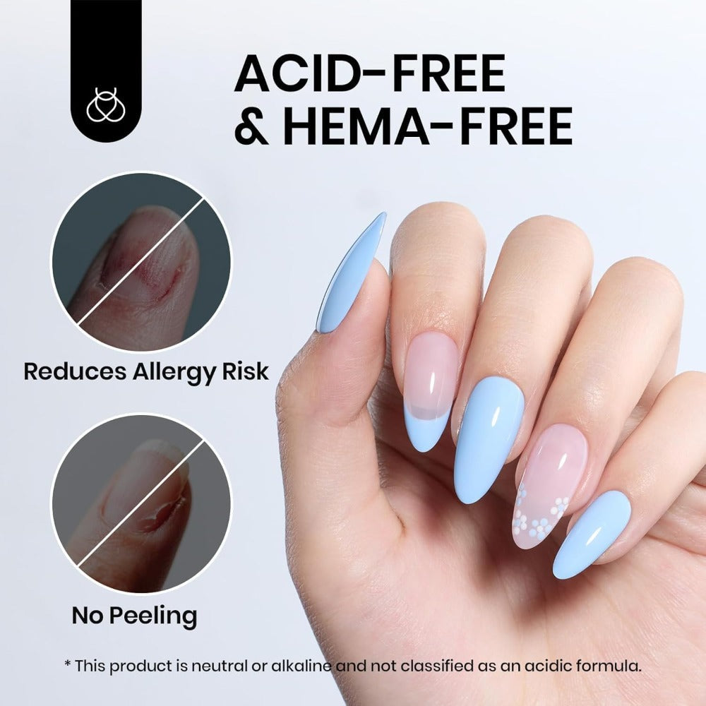 Nail Glue and Dehydrator Kit 3Pcs Acid-Free HEMA-Free – Professional Bond Primer Prep Set for Press On Nails Tips Extensions Gel Manicure Long Lasting Adhesion Gift for Women