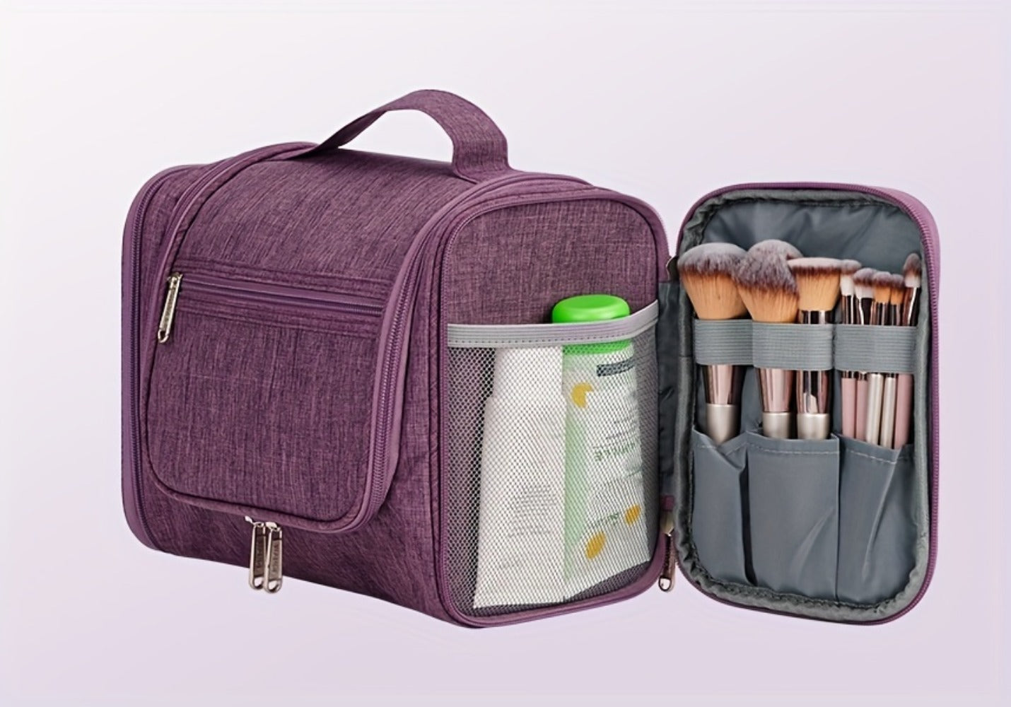 Hanging Toiletry Bag with Hook for Women Men Large Capacity Multi-Pocket Travel Shower Bag Cosmetic Makeup Organizer for Hotel Gym Camping 7 Prints Pink Black Leopard