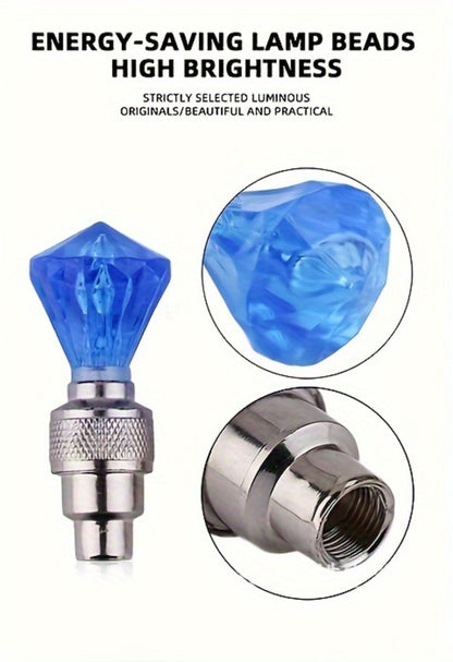 LED Breathing Light Tire Valve Caps – Running Horse & Wind Fire Wheel Light Effect for Car & Motorcycle Wheels