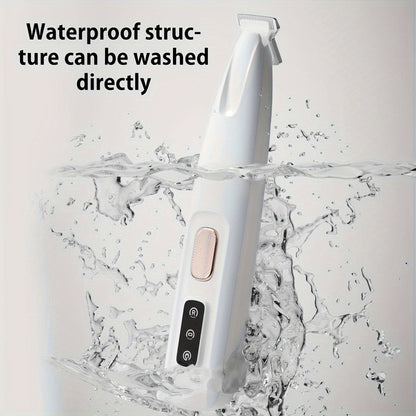 Pet Grooming Clippers USB & Battery Powered - Low Noise Electric Hair Trimmer for Cats Small Dogs, Cordless Rechargeable Pet Clipper for Face Paws Body, Portable Travel Grooming Tool, White