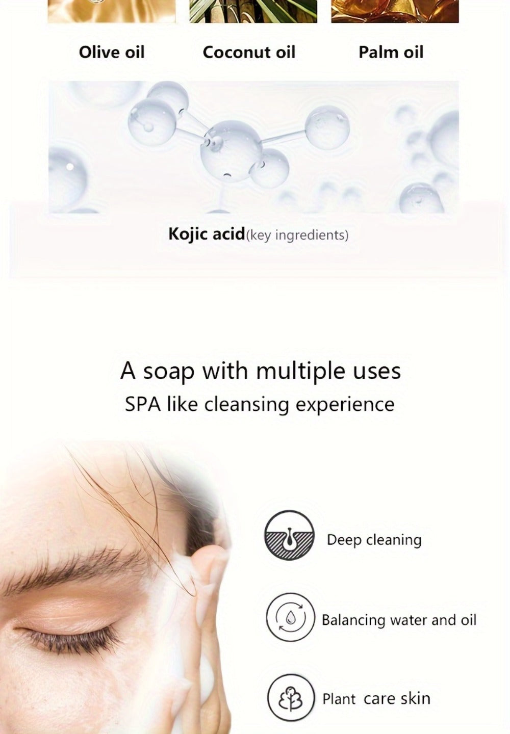 Kojic Acid Brightening Bar Soap 6-Pack – Rose Extract & Glycerin Formula for Dark Spots, Oil Control & Even Skin Tone | Moisturizing Gentle Cleanser for Face, Hand & Body | Natural Orange Scent, 100g Each