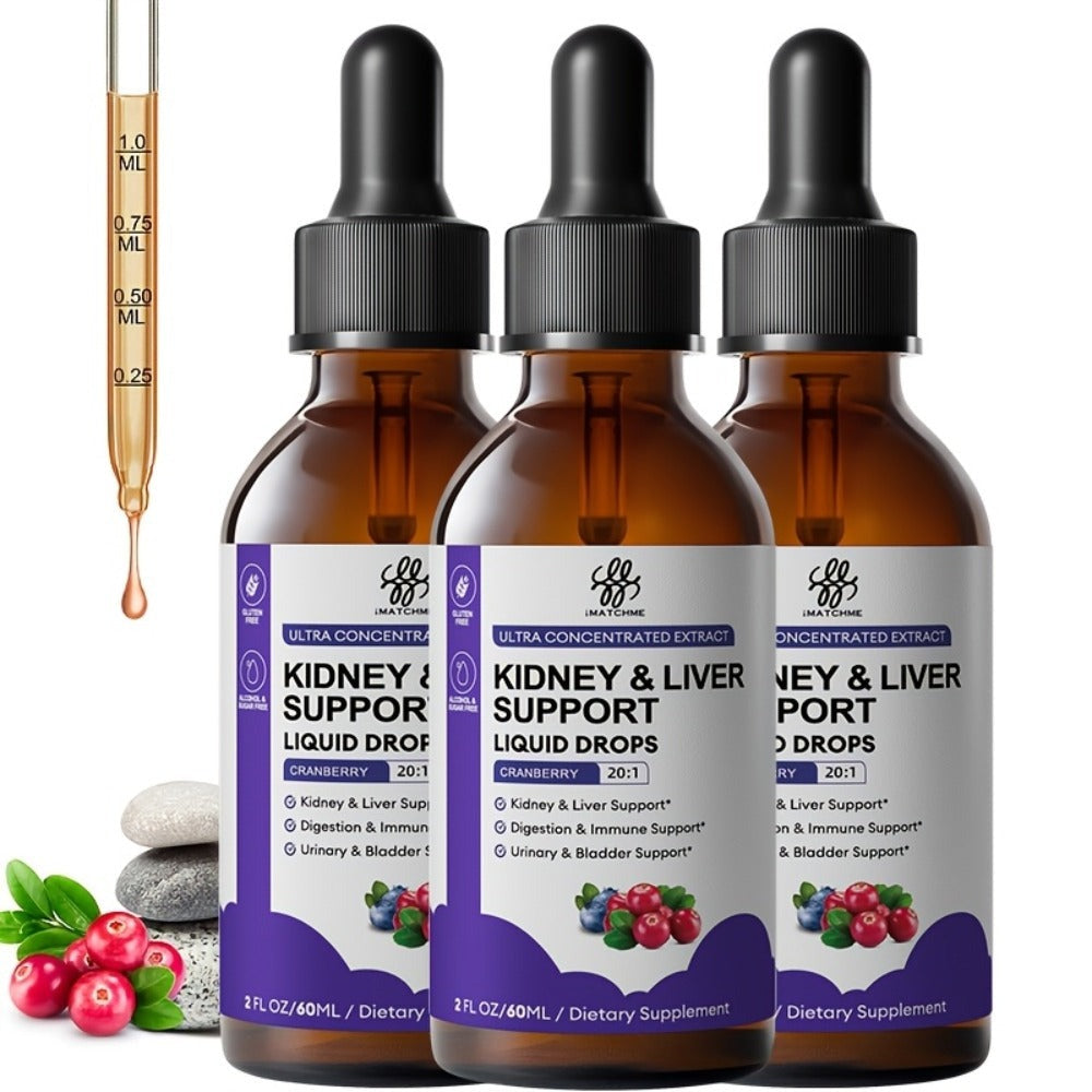 Kidney and Liver Support Drops 27-in-1 Complex - Alcohol-Free Natural Herbal Formula for Liver Health, Kidney Cleanse & Balanced Wellness - 1, 2 or 3 Bottles