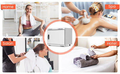Hot Towel Warmer Cabinet 23L Holds 72 Towels Heats to 158-176°F in 10-15 Min – Professional Salon & Spa Facial Towel Steamer for Esthetician, Massage & Hair Beauty, Black & White