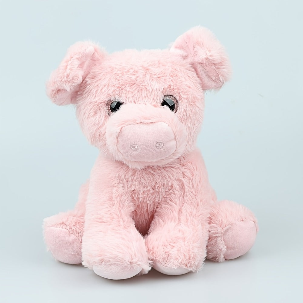 Pink Pig Plush Toy Stuffed Animal with Big Eyes – Soft Cute Doll for Baby, Toddler & Kids, Couch Throw Pillow, Birthday Gift for Girls & Nursery Decor