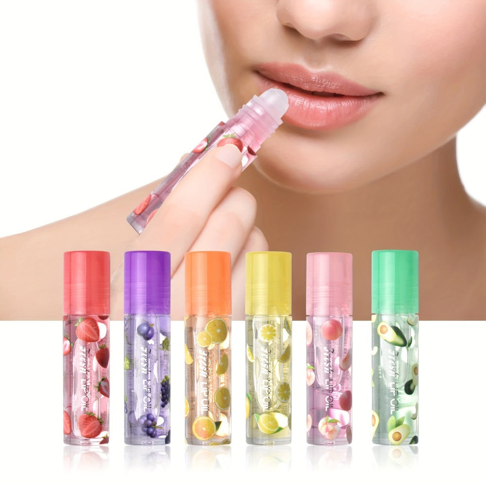 Roller Ball Lip Balm Set 24 Pieces 6 Flavors Transparent Colorless — Moisturizing Long-Lasting Hydration for Dry Chapped Lips | Lightweight Non-Greasy Daily Lip Care Gift Set for Women & Men