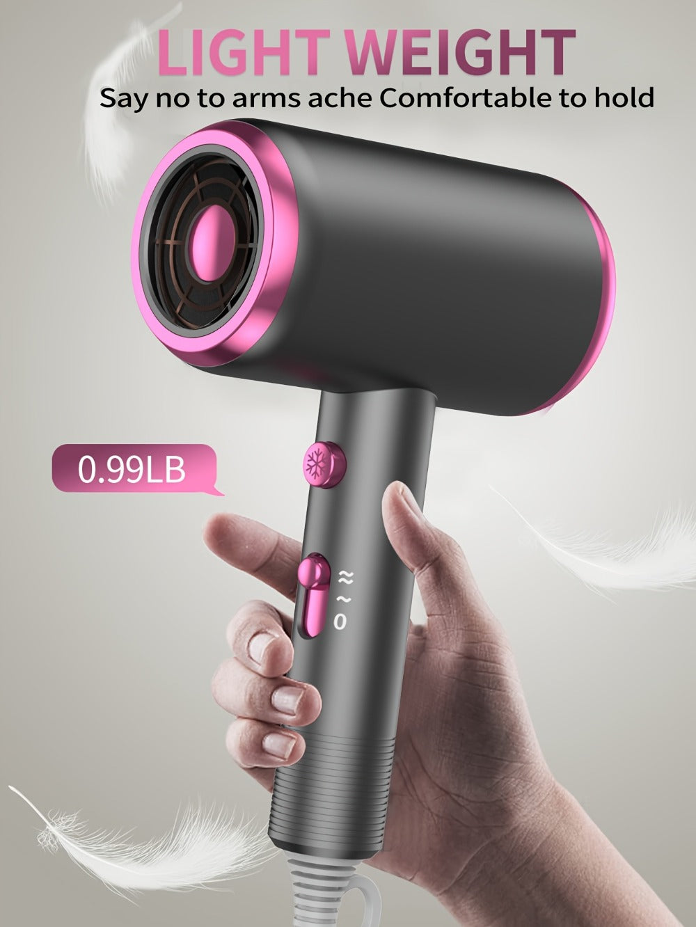 1600W Professional Ionic Hair Dryer with Diffuser, 2 Concentrators, 3 Combs & Hanger — 32000 RPM Low Noise Quick Dry Blow Dryer for Women, Home Salon Travel, 6 Colors