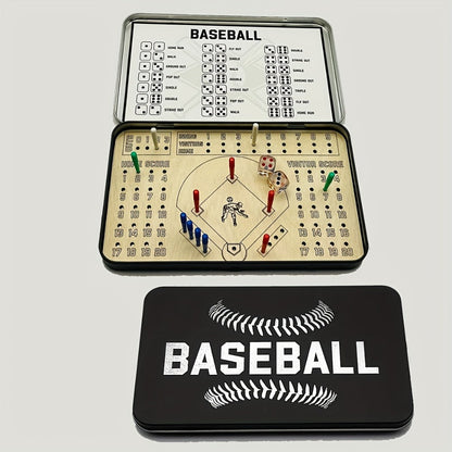 Sports Travel Board Game Set – Portable Wooden Baseball Softball Football Finger Dice Tabletop Game for Family Game Night, Parties & Kids Adults