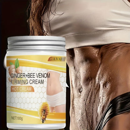 Body Firming Cream for Women - Ginger & Bee Venom Tightening Lotion with Glycerin, Aloe Vera & Vitamin E, Targets Abdomen Arms Legs Waist, All Skin Types, 2-Pack 3.52oz