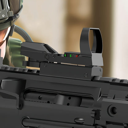 Red Green Dot Sight 33mm with 4 Reticle Modes – Dual Illuminated Rifle Scope, 1x Magnification, 1 MOA Adjustment, Parallax-Free Rail Mount Optic for Hunting, Target Shooting & Tactical Use on Rifles Shotguns Carbines