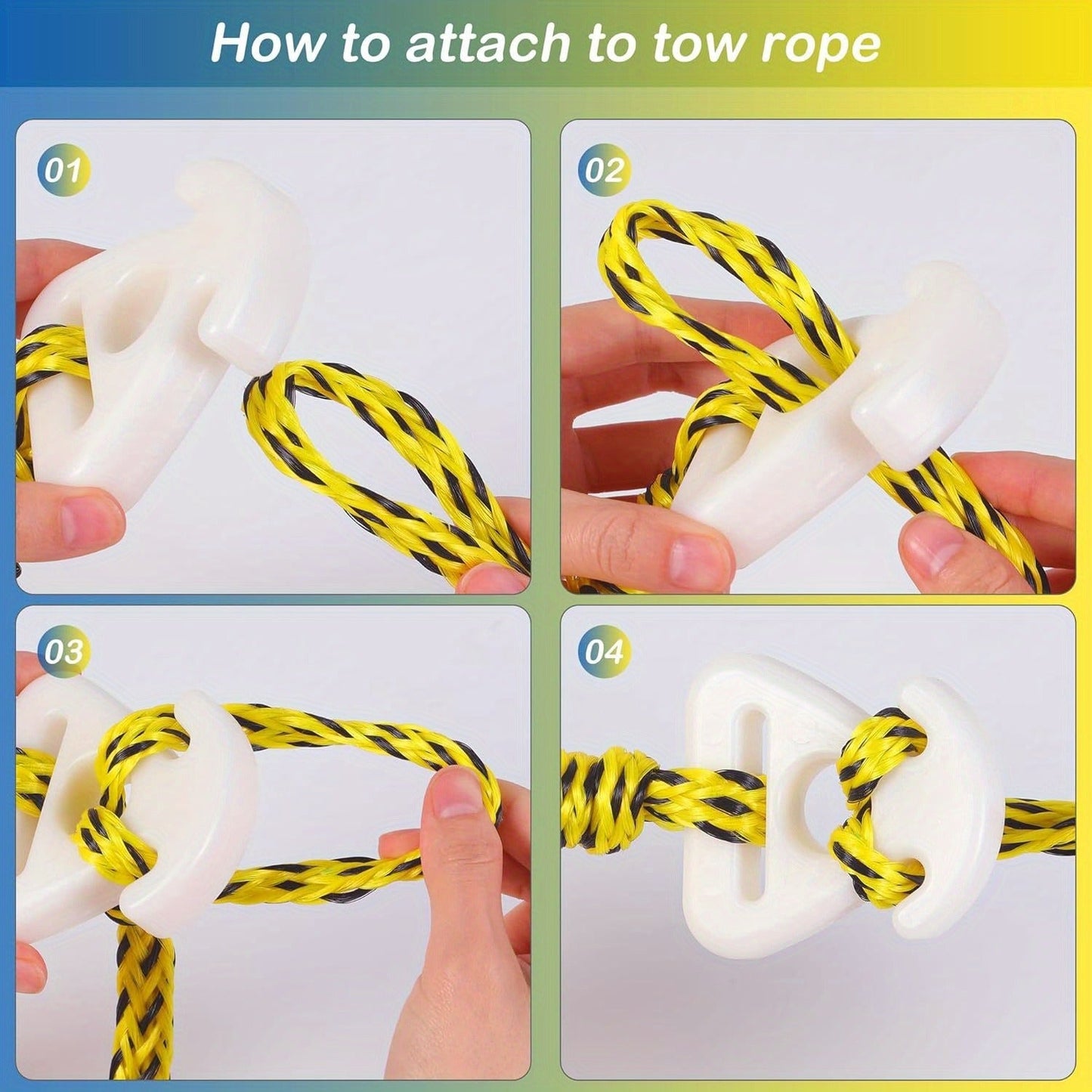 Heavy Duty Boat Tow Rope Harness Self-Centering with Float Ball Antirust Stainless Steel for Skiing Wakeboarding Kneeboarding 2 Riders