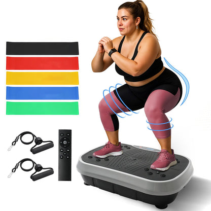 Vibration Plate Exercise Machine 120 Speed Levels – 5 Resistance Bands, LCD Display, Remote Control, 3 Workout Programs – Full Body Shaker for Weight Loss & Fat Burning, Women & Men