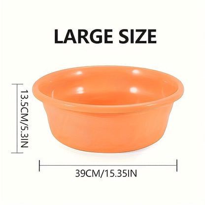 Plastic Wash Basin 12 Quart Stackable Round Tub - Portable Household Washing Bowl for Kitchen, Camping, Face Washing, Fruit & Vegetable Cleaning, Dish Washing & Bottle Rinsing, 4 Colors, Small to Oversized