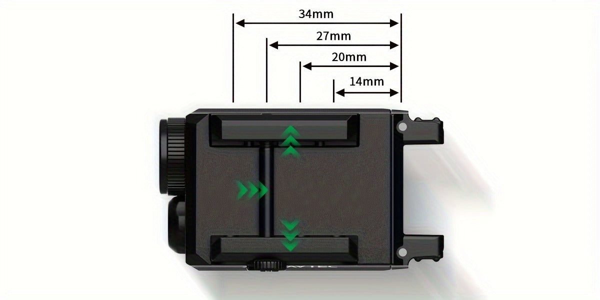 Pistol Light Laser Combo 500 Lumens – Green Red Blue Laser Sight, 5 Modes, USB-C Rechargeable, Fits Subcompact & Compact Handguns, Adjustable Rail Mount Weapon Light