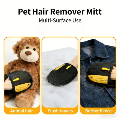 Pet Hair Removal Gloves 4-Pack – Static Elimination Technology, Reusable Lint Remover for Sofa, Bedding, Clothing, Blankets, Cat & Dog Beds, Plush Toys, Hard-to-Reach Areas