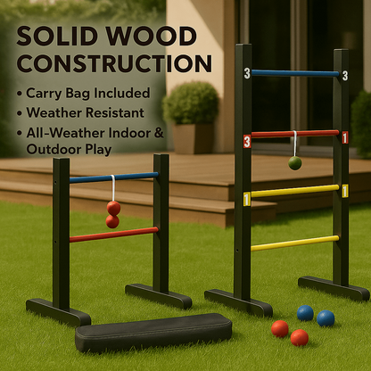 Outdoor Lawn Toss Game Set – Washer Toss & Ladder Toss for Backyard Party, Portable Yard Games for Adults Kids Family, Includes Carrying Case, Fun for Tailgate Camping Beach BBQ Gatherings