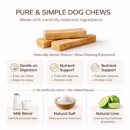 Himalayan Yak Cheese Dog Chews – Long-Lasting Hard Chew Treats, High Protein & Limited Ingredients, Natural Dental Chew for All Dog Sizes, Small / Medium / Extra Large (Single or 4-Pack)