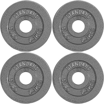Cast Iron Weight Plates 2-Inch Standard Barbell Plates Solid Iron Gym Weights for Strength Training Weightlifting Bodybuilding Powerlifting Home Gym Multiple Sizes 2.5LB to 100LB