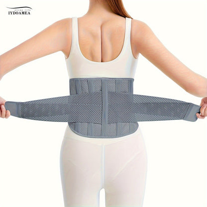 Breathable Back Brace Air Mesh with 4 Steel Plates & 2 Spring Stays – Anti-Skid Adjustable Lumbar Support Belt for Work, Men Women, S–XXL in 3 Colors