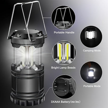 Collapsible Camping Lantern Rechargeable Bulk Set – Foldable USB LED Pendant Light for Camping, Power Outages & Emergency Survival, 4/8pcs Value Pack