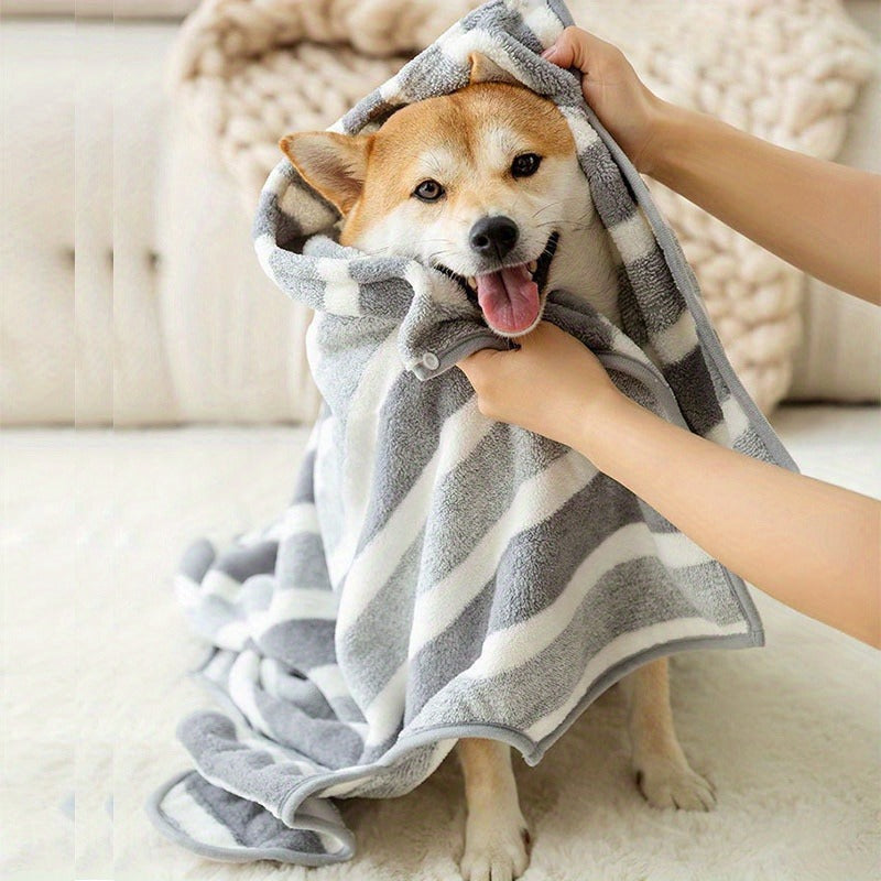 Microfiber Pet Towel Quick-Dry Super Absorbent Dog Bath Towel for Bathing Swimming Beach Outdoor S M L Gray Soft Lightweight Dog Grooming Towel