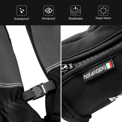 Windproof Knit Gloves for Outdoor Riding & Skiing – 2 Pairs Full-Finger Slip-Resistant Winter Gloves | 100% Polyamide Warm Gloves for Men & Women | S M L XL XXL | Black Gray