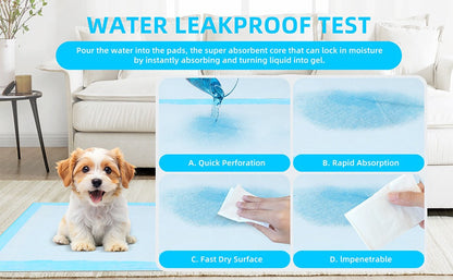 Dog Urine Pads Super Absorbent 23.6"x23.6" – Ultra-Thick Puppy Training Pads & Pet Toilet Pads, Rapid Liquid Lock, 50 / 125 / 300 Count Value Packs