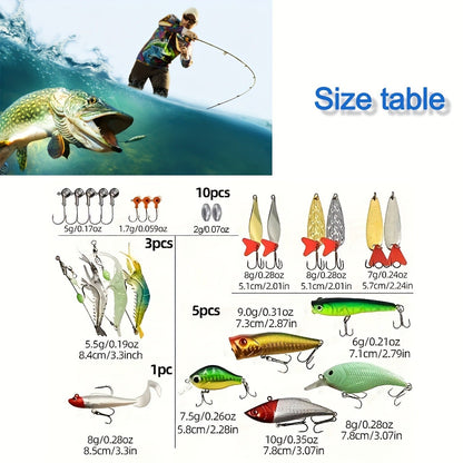 Fishing Lures Kit with Tackle Box – Mixed Plastic & Metal Baits, Hooks, Swivels & Jig Hooks (110/252/361pcs)