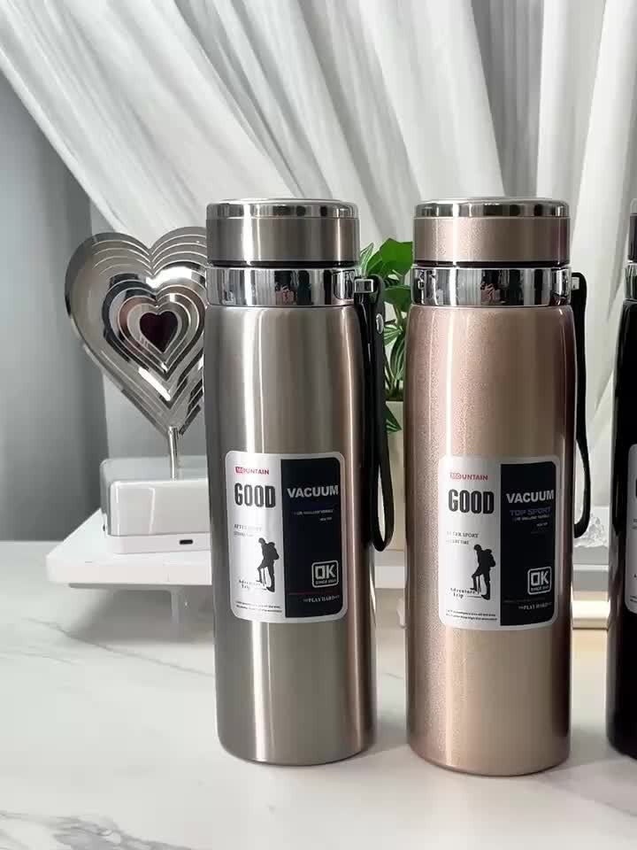 Insulated Water Bottle 1000ml 316 Stainless Steel – Double Wall Vacuum Flask with Leak-Proof Lid, Wide Mouth, Keeps Drinks Hot & Cold All Day for Camping, Hiking & Travel