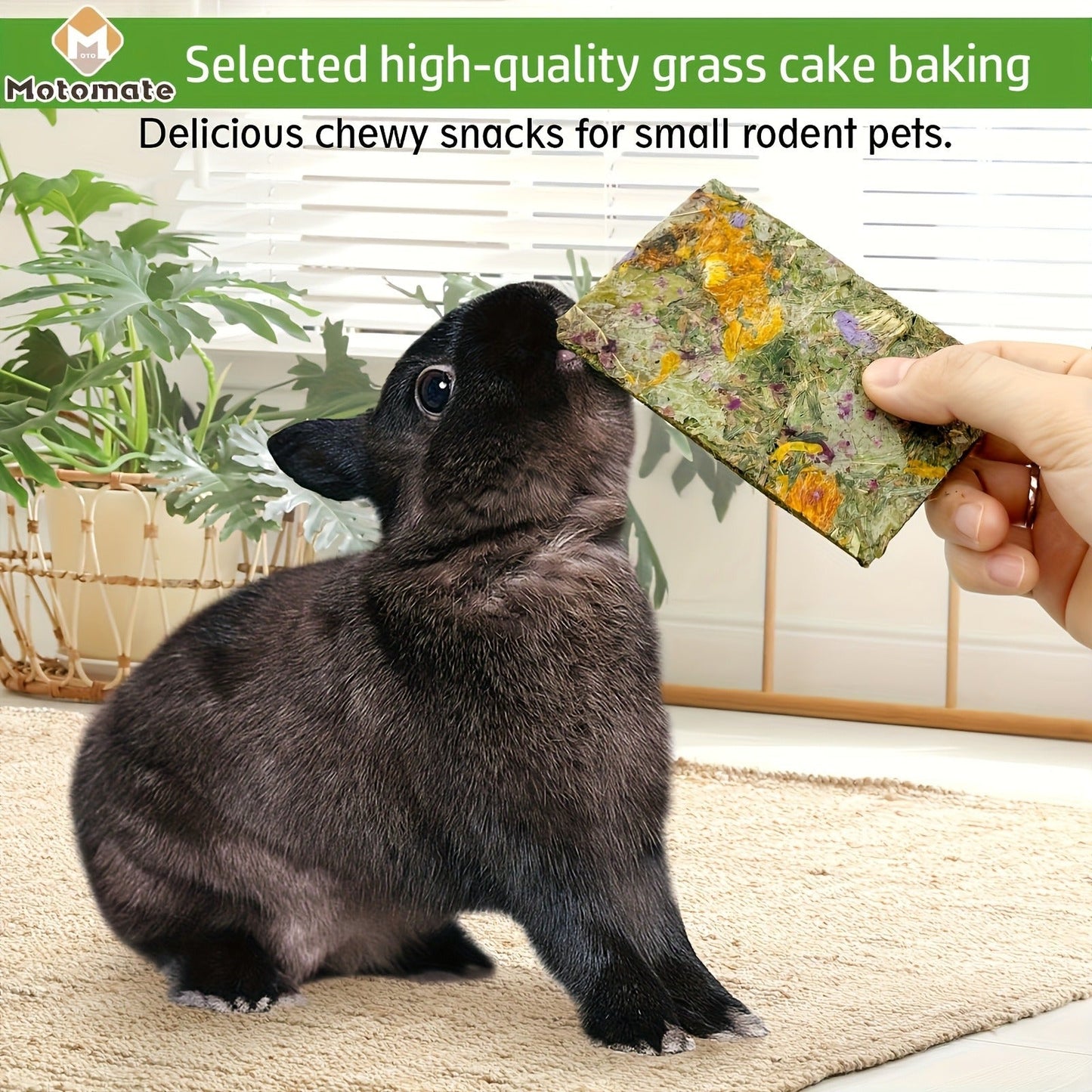 Rabbit Chew Toys for Teeth – 12-Pack Natural Timothy Hay Chips with Herbal Flowers | Bunny Molar Treats & Small Animal Snacks for Guinea Pigs, Chinchillas, Hamsters & Rats