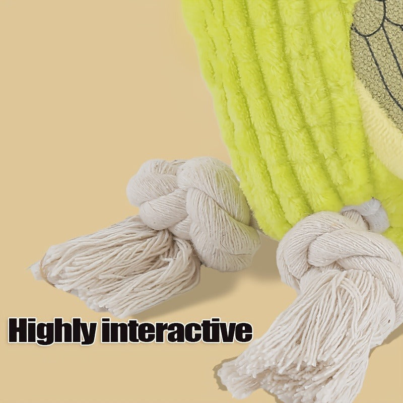 Squeaky Plush Rope Dog Toy Set with Animal Print for Aggressive Chewers - 6 8 or 10 Pack Interactive Tug-of-War Chew Toys for All Dog Breeds No Batteries Required
